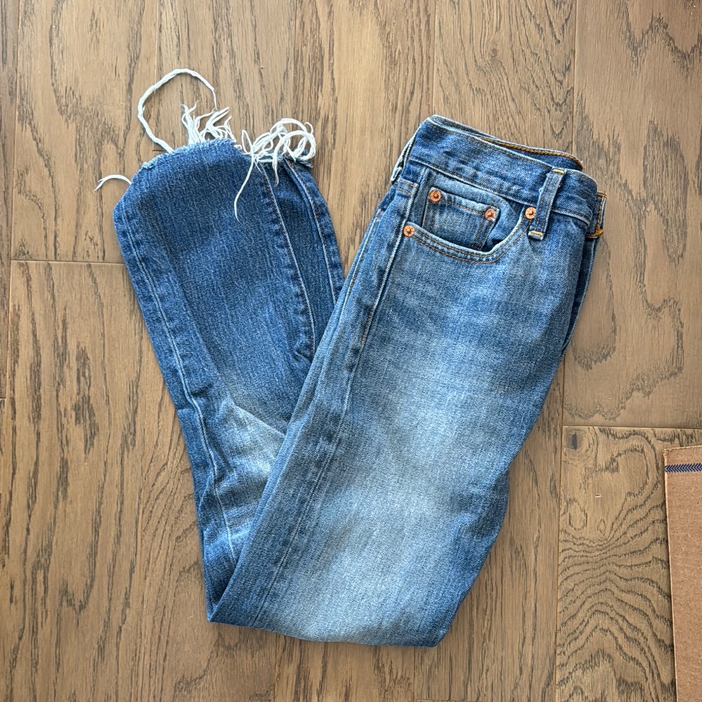 Levi's Blue Straight Leg High Waisted